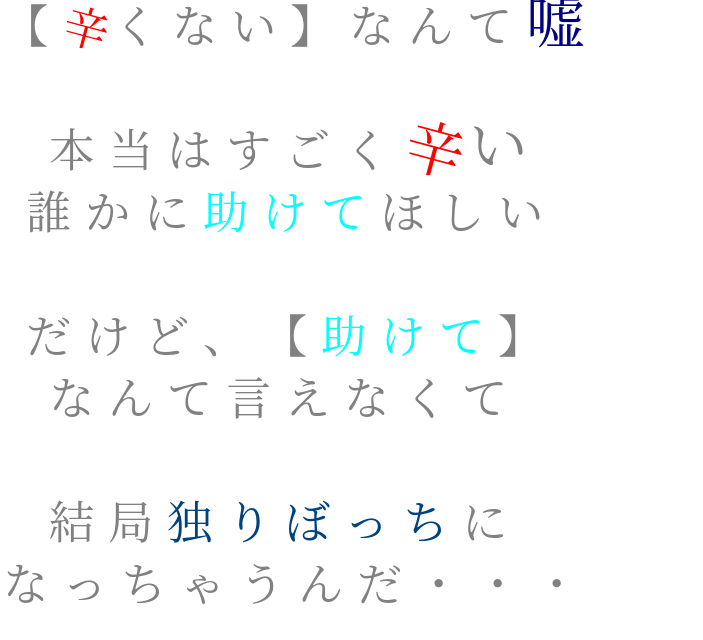 嘘 辛くない なんて嘘 本当はすごく ナオ さんの明朝体デコメ