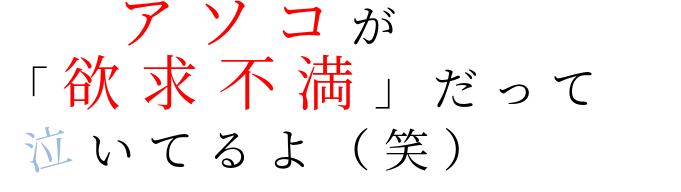 欲求不満 アソコが 欲求不満 だって 泣いて みぃこ さんの明朝体デコメ