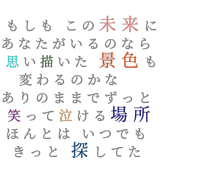 Ms Ooja Be もしも この未来に あなたがいるのな ともちん さんの明朝体デコメ