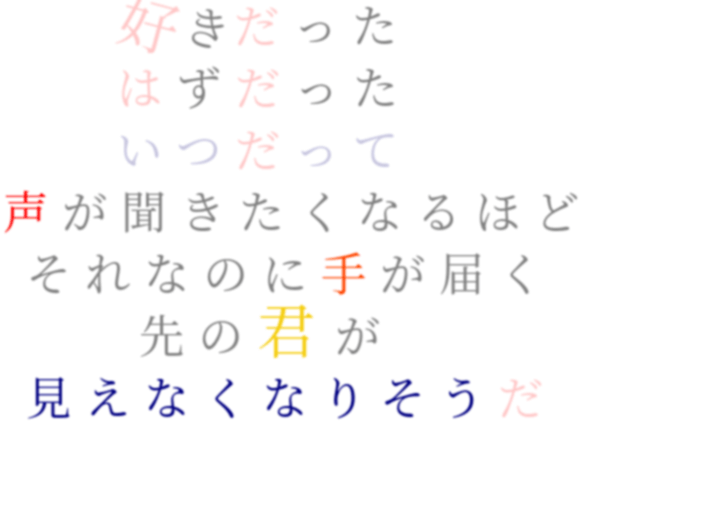 歌詞 好きだった はずだった いつだって 砕蜂 さんの明朝体デコメ