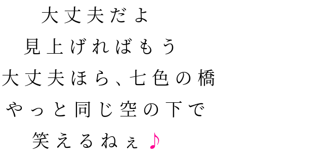 大丈夫だよ 見上げればもう 大丈夫ほ 憂美 さんの明朝体デコメ