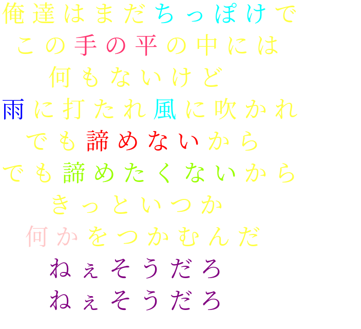 ちっぽけな勇気 明朝体デコメ広場 日本最大級の明朝体デコメサイト