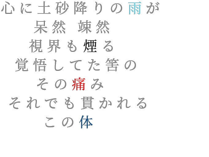 視界 筈 体 痛み 土砂降り 雨 Just Be Friends 呆然 心 長谷部ちゃん 明朝体ﾃﾞｺのqrコード