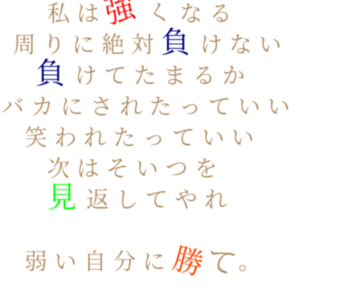 弱い自分 明朝体デコメ広場 日本最大級の明朝体デコメサイト