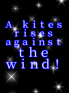 A kites rises against the wind!  