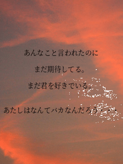 ����Ȃ��ƌ���ꂽ�̂�

�܂����҂��Ă�B

�܂��N���D���ł���B


�������͂Ȃ�ăo�J�Ȃ񂾂낤�E�E�E